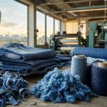 Peças jeans da linha Pool Loop produzidas com fibras recicladas de resíduos têxteis